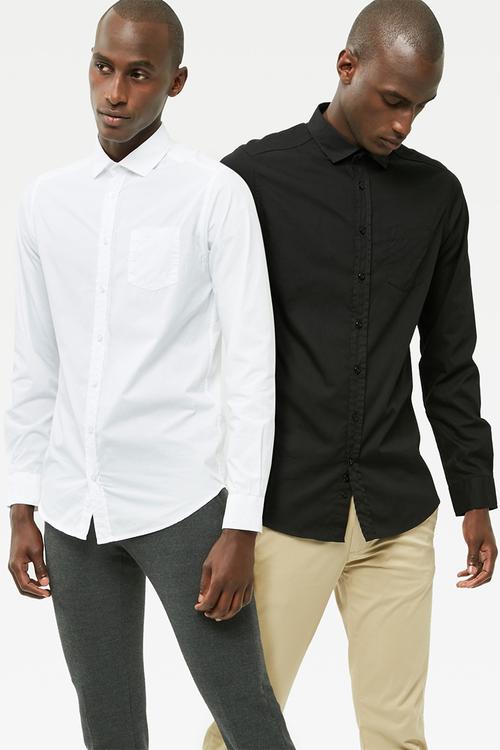 2 Pack Regular Fit Poplin shirt