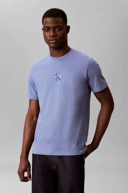Short sleeve 30s micro monologo graphic tee - blue