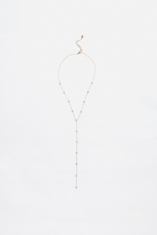 Trendy Lariat Necklace - Gold