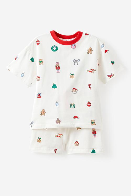 Kids Dreamdrift Family Xmas Pj Set - Vanilla/Everything Christmas