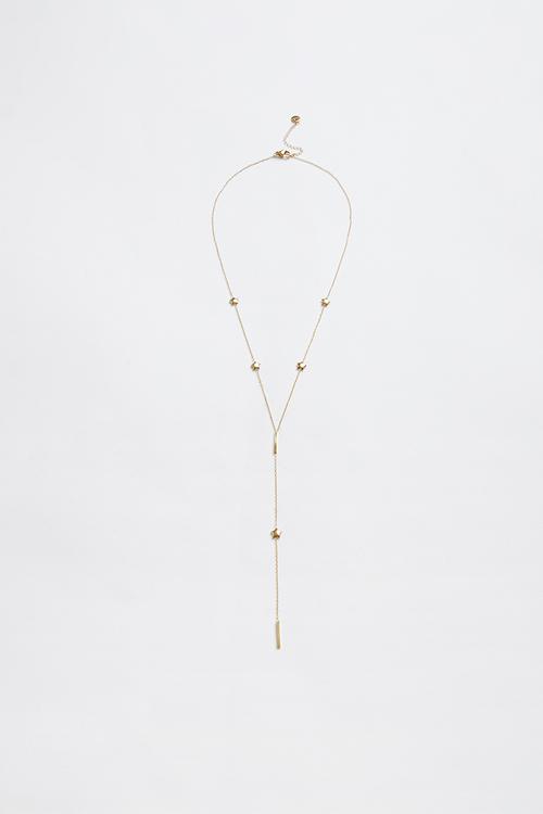 Trendy Lariat Necklace - Gold