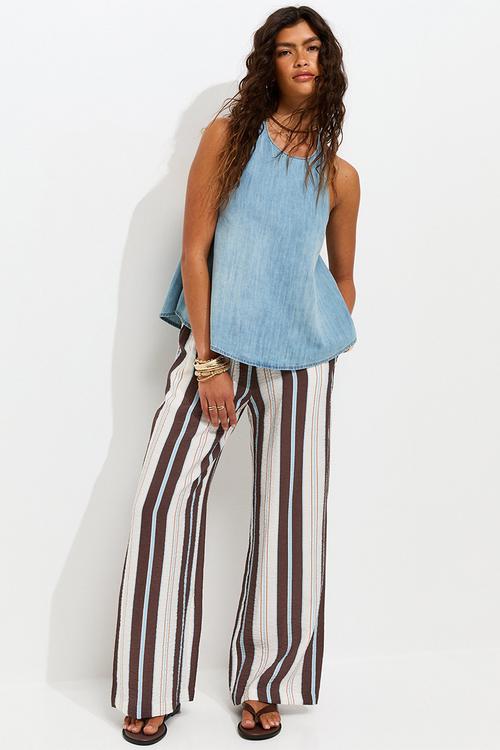Ollie stripe honor wl trouser - blue striped