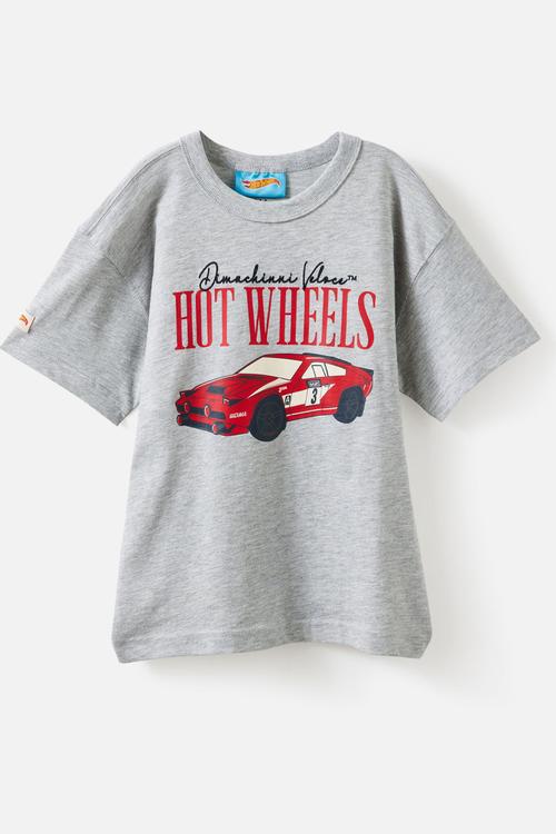 Licensed Drop Shoulder Short Sleeve Tee - Lcn Mat Grey Marle/Hotwheels Dimachinni Veloc