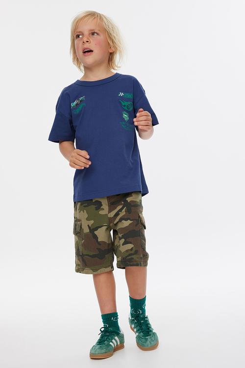 Licensed Drop Shoulder Short Sleeve Tee - Lcn Mat Navy Denim/ Hot Wheels Auto Club