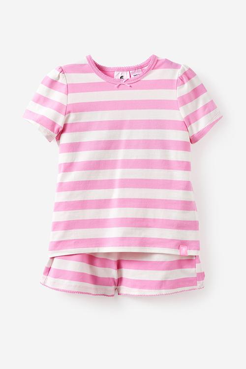 Dreamdrift Puff Sleeve Short Sleeve Pj Set - Bobbi Stripe Strawberry Milk/Vanilla