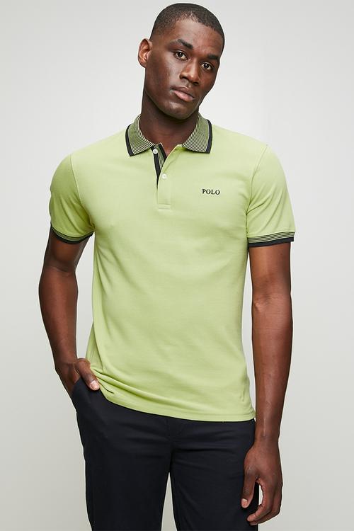 MENS CONTRAST  SS GOLFER - Green