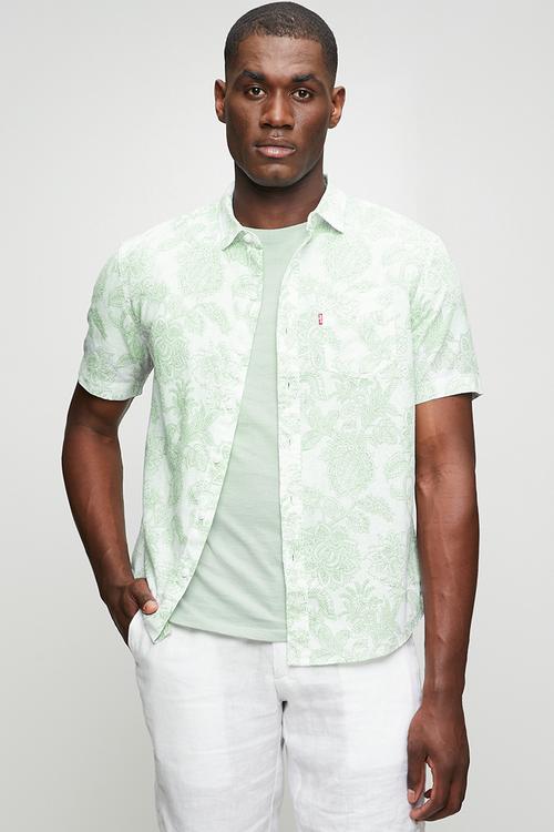 Short sleeve classic sunset pkt shirt - white / off white