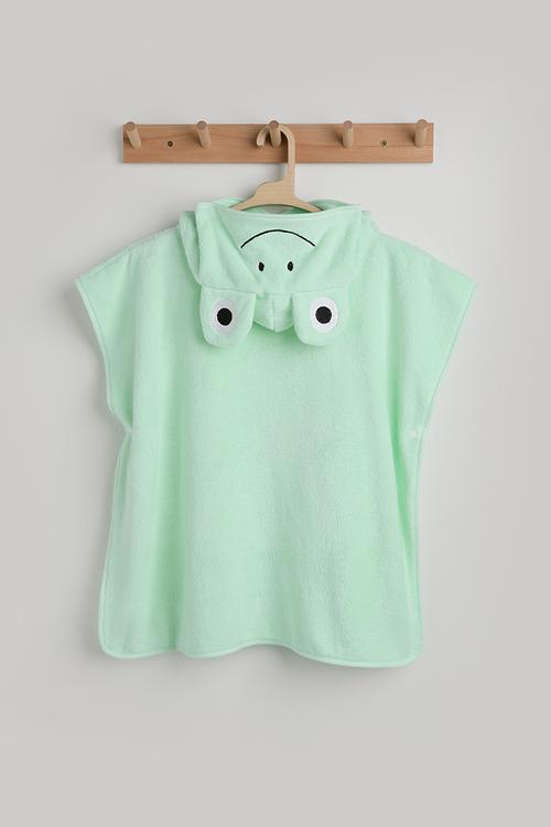 Frog hooded towel - mint green