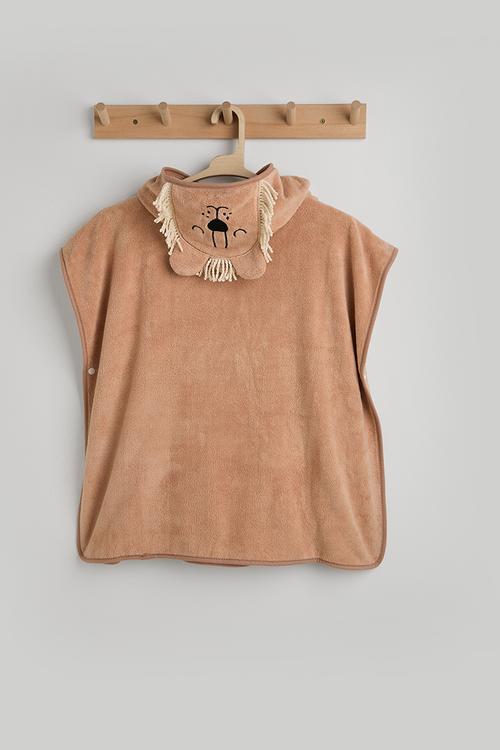 Lion hooded towel - light brown