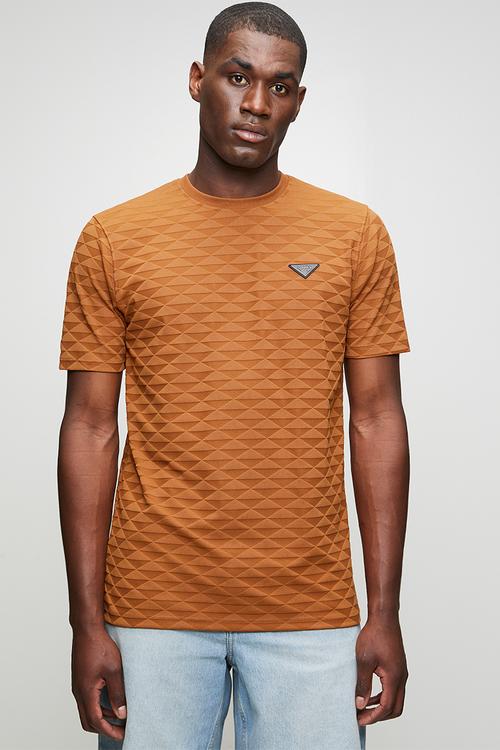 Crew Neck Box Fit Tee - Caramel