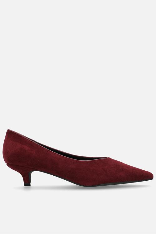 Calla court heel - burgundy suede