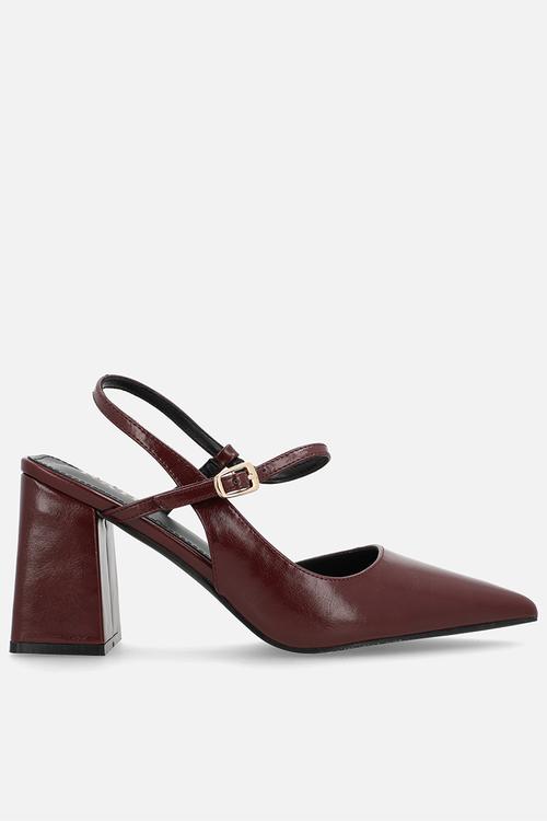 Merrill block heel slingback - burgundy