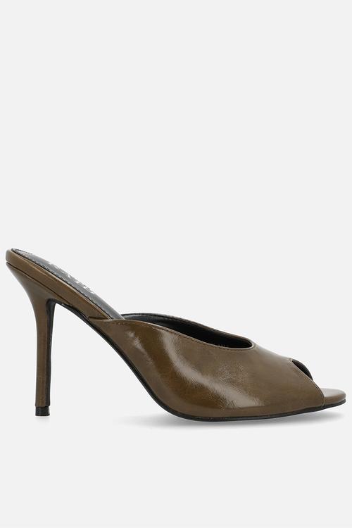 Elana stiletto heel mule - brown
