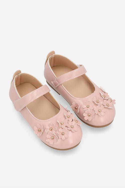 Floral applique pumps - pink