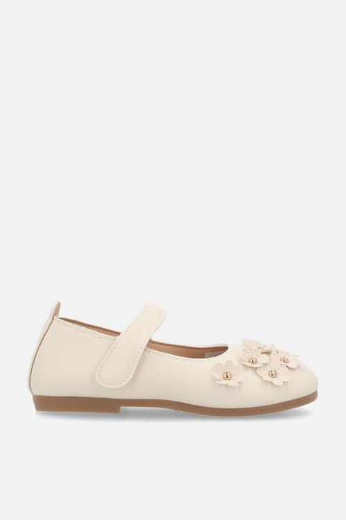 Floral applique pumps - white