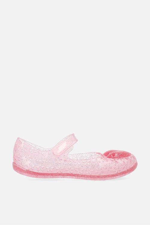 Heart decoration jelly sandals - pink