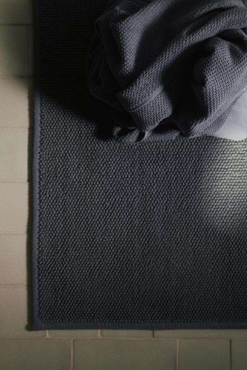 Cotton bath mat - dusty blue