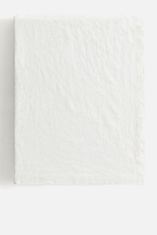 Linen-blend tablecloth - white
