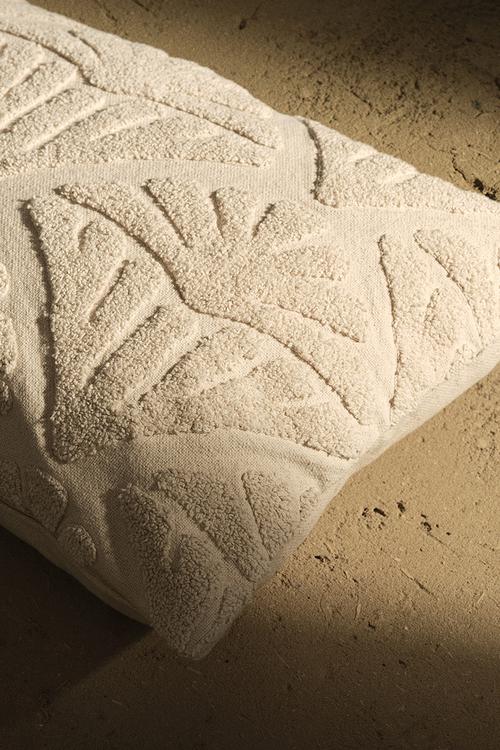 Tufted-motif cushion cover - light beige