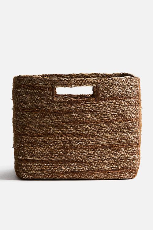 Seagrass storage basket - brown