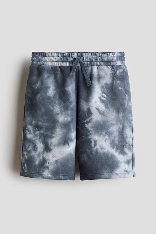 Printed sweatshorts - dark grey/tie-dye