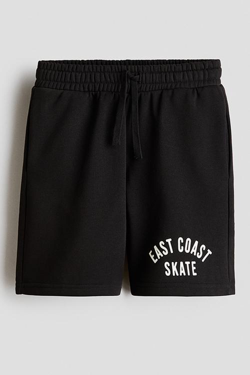 Printed sweatshorts - black/east coast skate