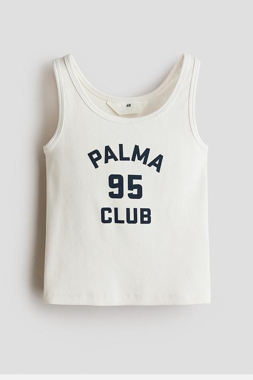 Motif-detail vest top - ivory/palma