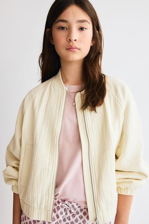 Cotton bomber jacket - cream