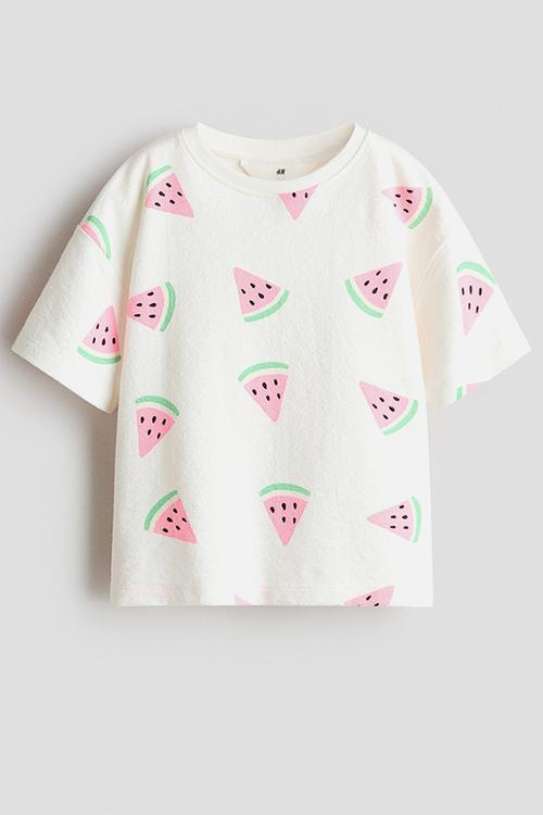 Cotton t-shirt - white/watermelons