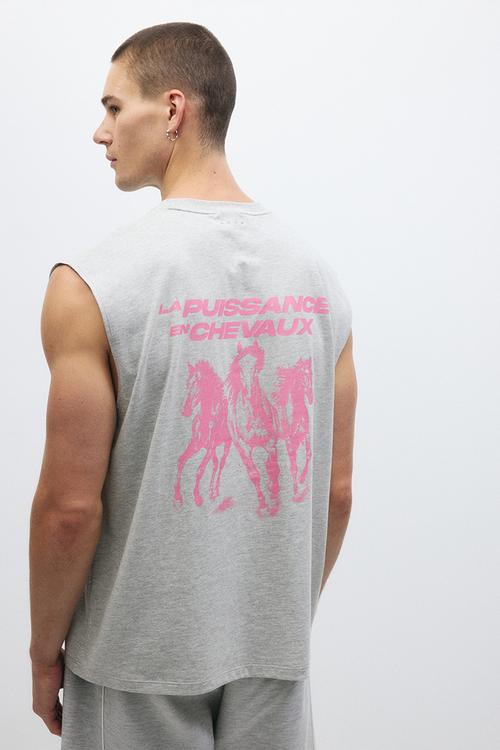 Loose fit sports vest top with drymove™ - light grey marl/la puissance
