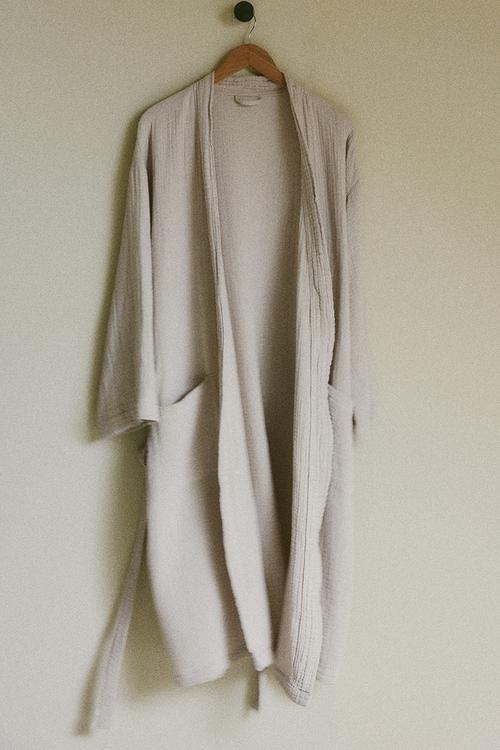 Muslin dressing gown - light greige