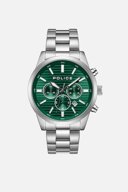 Steel Case Green Dial Steel Strap - Silver