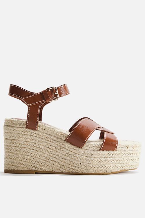Wedge-heeled espadrilles - brown