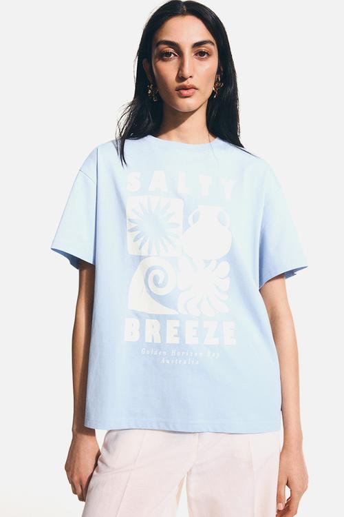 Printed T-shirt - light blue/salty breeze