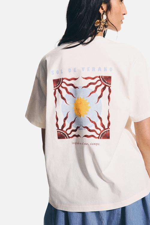 Printed T-shirt - cream/sol de verano