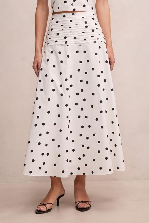 Magnolia polka dot skirt in marseille spot co-ord