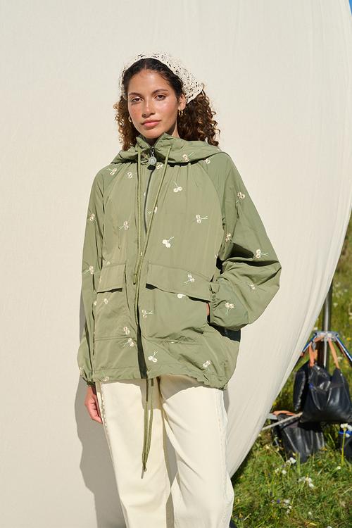 Element Jacket in Embroidered Fatigue - Dark Green