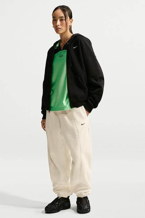 W Nike Fleece Oversized High Waisted Pants - Sail/Sail/Black