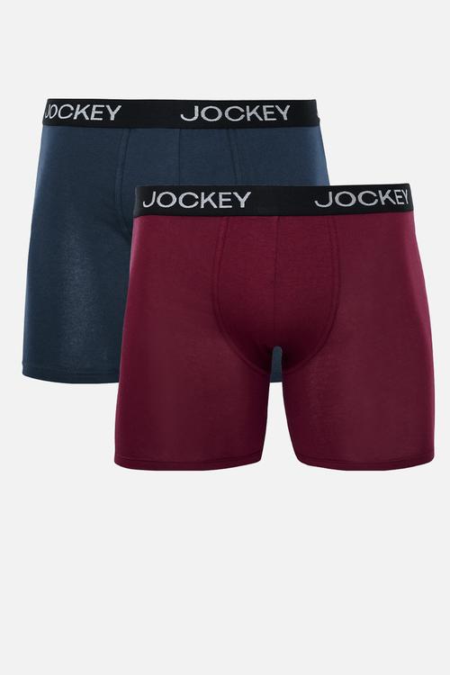 2 Pack Everyday Long Leg Trunk - Navy & Burgundy