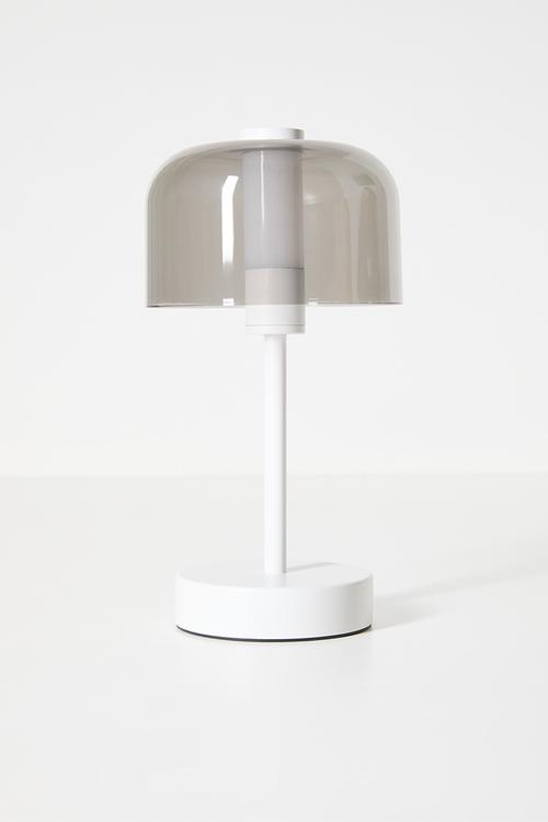 Glass shade lamp - white/black