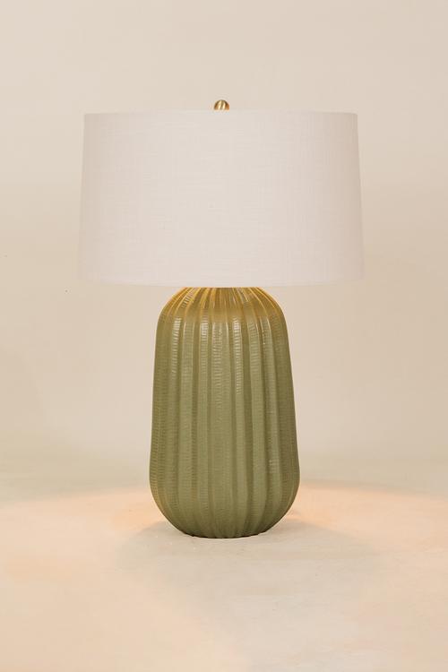 Pepino Table Lamp with Linen Shade- Sage