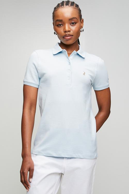 Wmn Margot Ss Golfer - Blue Grey