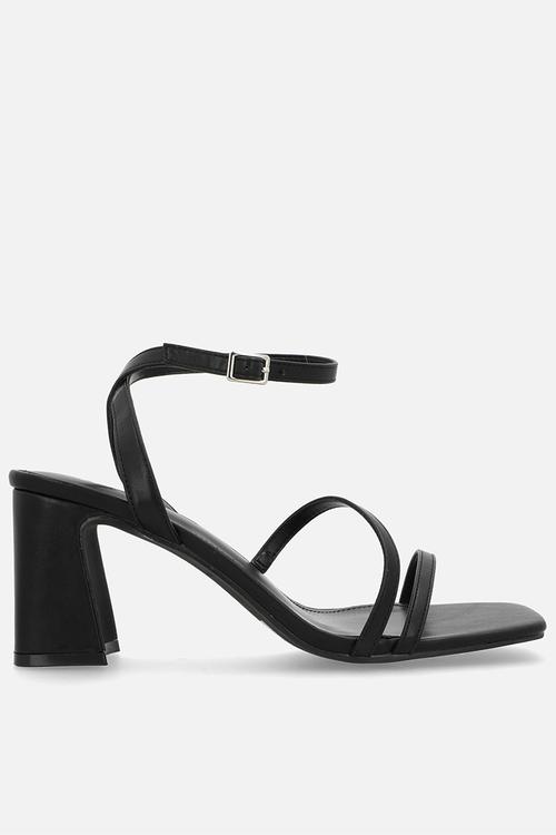 Vina block heel ankle strap - black