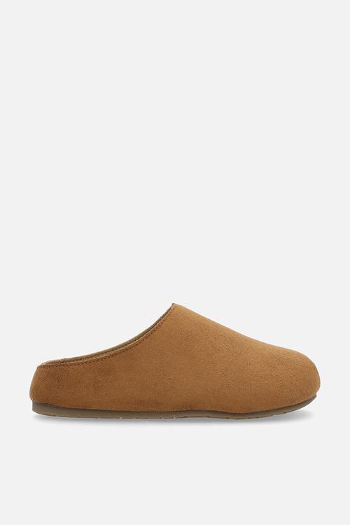Suedette mule shoes - khaki brown