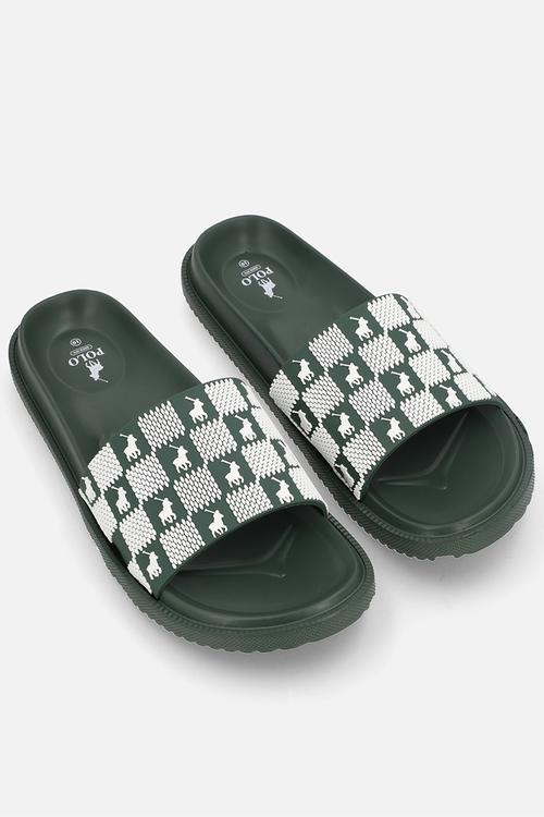 Monogram Moulded Slide - Green