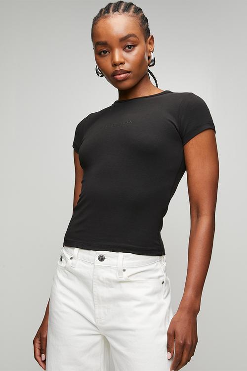 Ladies kai short sleeve top - black
