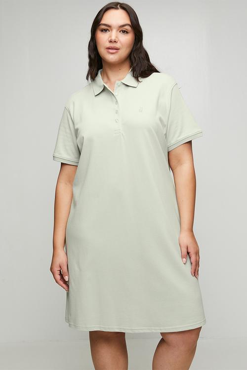 Wmn kathy ss golfer dress - cool sage