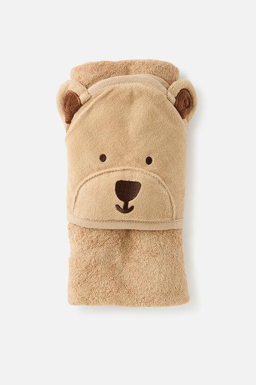 Baby Organic Snuggle Towel - Peanut Butter/Bear