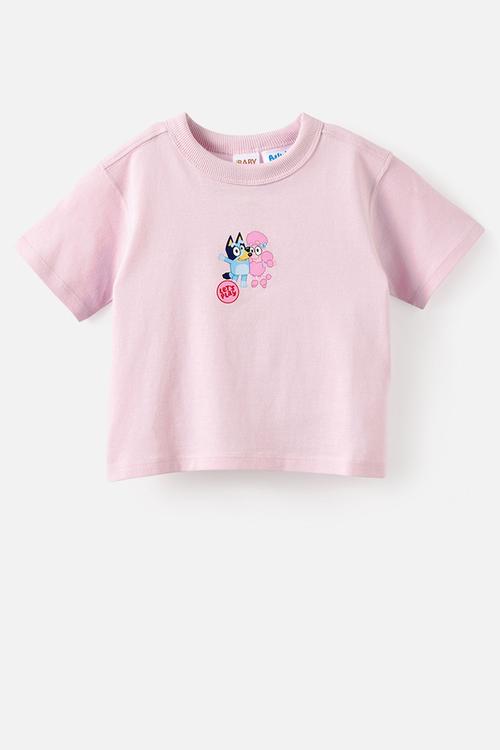 Baby Short Sleeve License Tee - Lcn Blu Ballet Pink/Lets Play