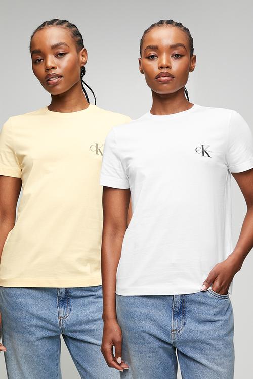 Monologo cn 2 pack tee - vanilla custard w/white